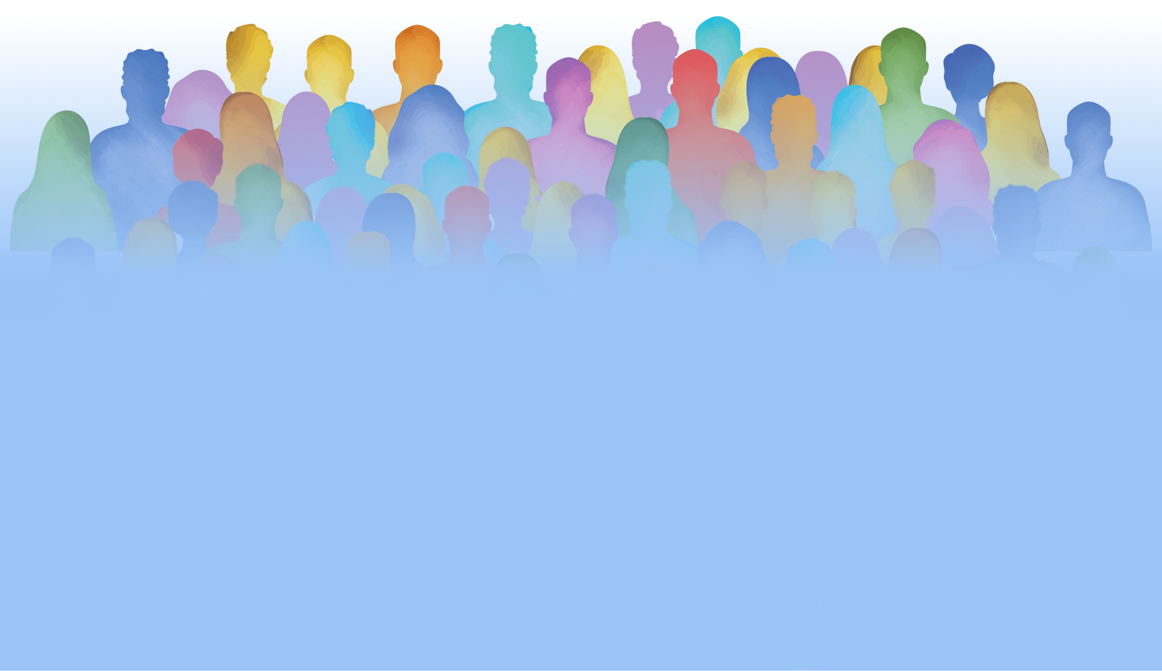 Landing Page Hero Background Image A large group of multicolored silhouettes in the background